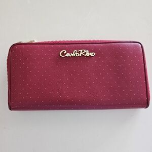 Sleek Pink Textured Wallet with Metallic Finish